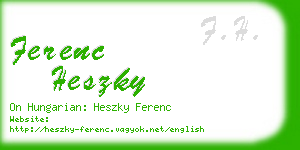 ferenc heszky business card